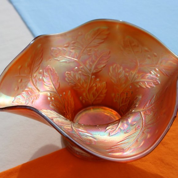 Fenton Art Fenton Fluted Marigold Holly Bowl Poshmark